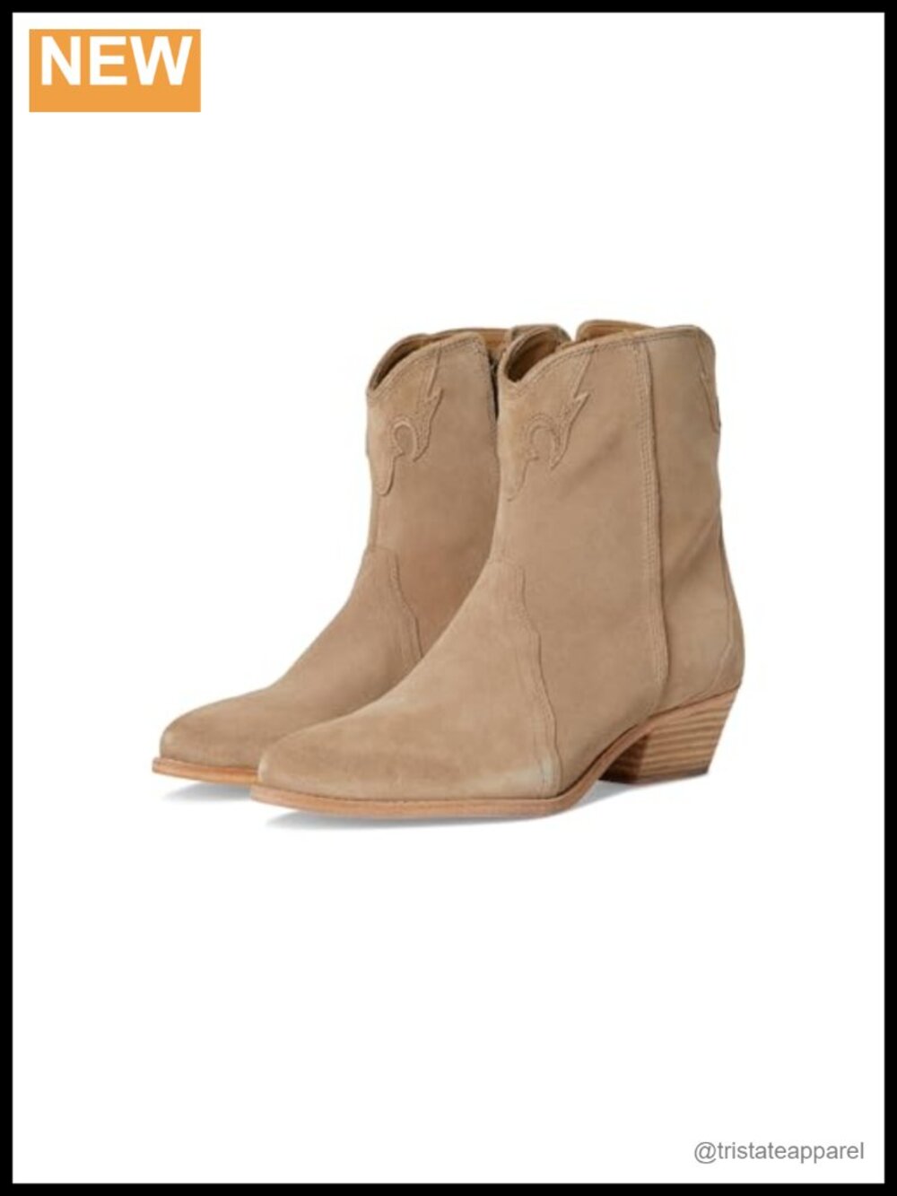Women's Western Boots - Patent Leather Ankle Boots with Stacked Heel, Pointed